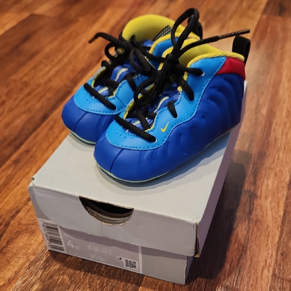 Nike Little Posite One CB 'Game Royal Enamel Green Baby Shoe Size 4C